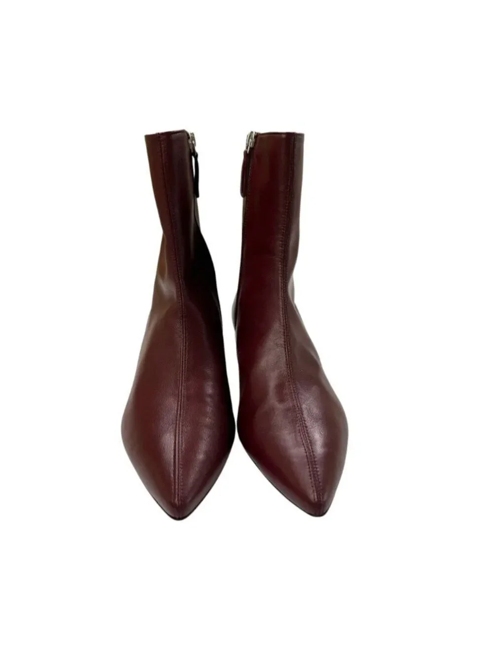 Freda Salvador NWOB Lanna Burgundy Leather Pointed-Toe Ankle Boots Size 10